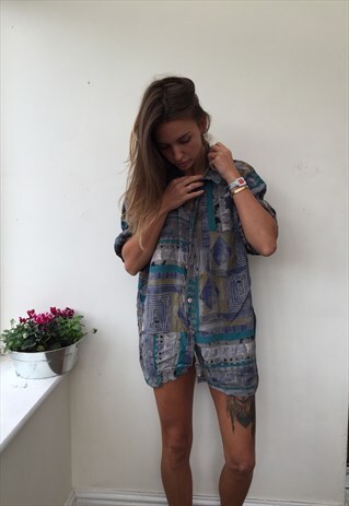 CRAZY PATTERN OVERSIZED RETRO VINTAGE UNISEX FESTIVAL SHIRT