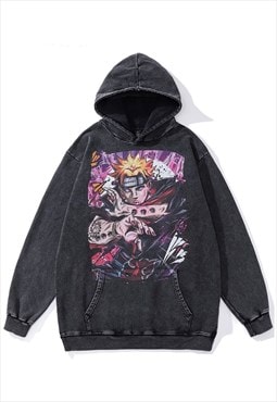 Naruto hoodie anime print pullover Japanese cartoon jumper