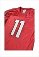 VINTAGE NFL AMERICAN FOOTBALL JERSEY RED LADIES SMALL