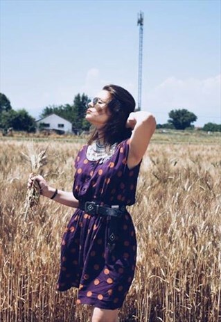 SHORTSLEEVE MINI DRESS WITH BUTTONS