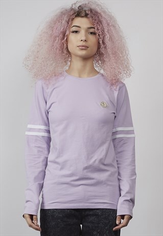 VINTAGE 90'S MONCLER LILAC LONG-SLEEVED T-SHIRT