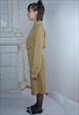 VINTAGE 80'S GLAM BLOUSE SKIRT SUIT SET IN CREAM BROWN 
