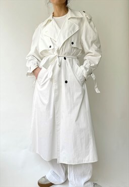 Vintage White Oversized Trench Coat