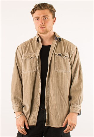 VINTAGE BEIGE HEAVY CORDUROY SHIRT