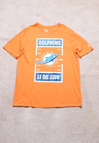 Vintage Nike Miami Dolphins Orange Print T Shirt