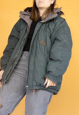 VINTAGE JACKET REVERSIBLE WINTER IN GREEN L