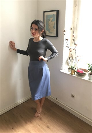 VINTAGE LILAC 80S PENCIL SKIRT