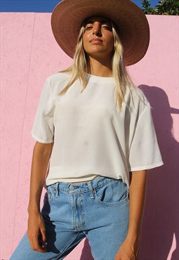 Cream Top with Short Sleeves