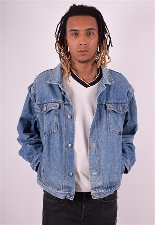 MENS VINTAGE DENIM JACKET XL BLUE 90S