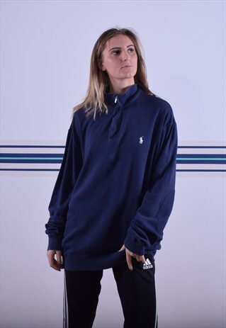 NAVY RALPH LAUREN POLO LONG SLEEVE TOP