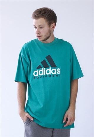 VINTAGE MENS ADIDAS EQUIPMENT BIG LOGO T-SHIRT