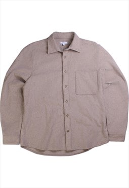 Vintage  Reiss Shirt Cashmere Long Sleeve Button Up Beige