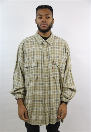 VINTAGE LEVI'S THICK FLANNEL BEIGE SHIRT