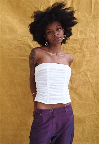 WHITE CORSET STYLE LACE TOP