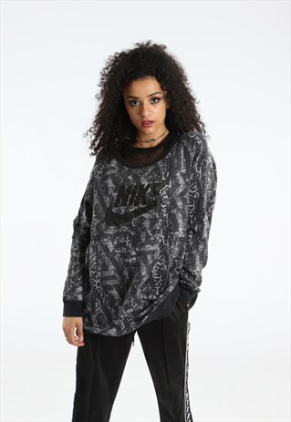 90S NIKE PRINTED SNAKESKIN SPELLOUT SWEATSHIRT