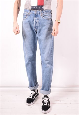 LEVI'S 501 MENS VINTAGE JEANS W32 L34 BLUE 90S
