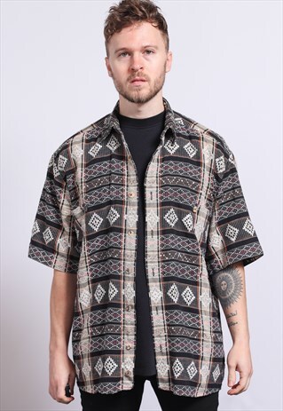 VINTAGE AZTEC PATTERNED SHIRT
