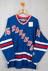 Vintage 90s New York Rangers NHL Jersey Blue Large
