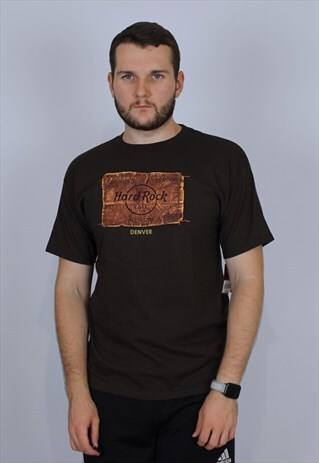 HARD ROCK CAFE VINTAGE T-SHIRT DENVER DENIM PATCH