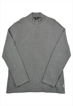 Vintage Calvin Klein 1/4 Zip Sweatshirt Grey Large