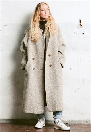 VINTAGE 80S BAGGY WOOL COCOON COAT