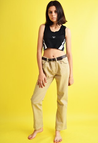 90'S RETRO HIGHWAISTED MINIMALIST OVERSIZED DENIM TROUSERS