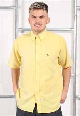 Vintage Polo Ralph Lauren Shirt Yellow Short Sleeve Medium
