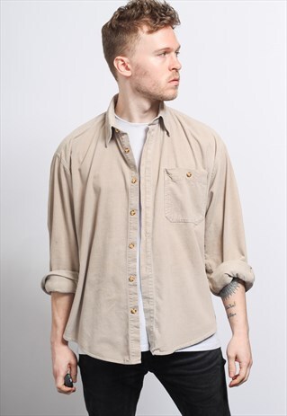 VINTAGE CORDUROY CORD SHIRT BEIGE