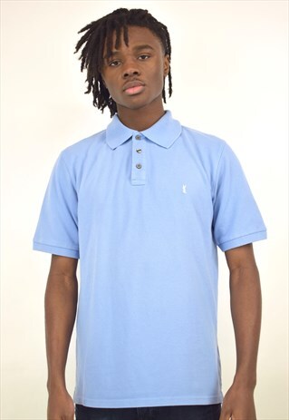 VINTAGE 90S YSL BLUE POLO TEE