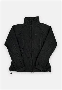 Vintage Columbia embroidered black fleece jacket size M