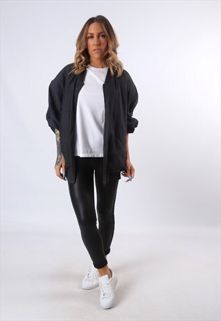 SILK BOMBER JACKET PLAIN OVERSIZED VINTAGE 90'S (E4L)