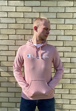 Vintage 1990s Pink Champion Draw String Small Hoodie