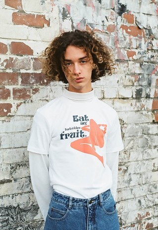 EAT MY FORBIDDEN FRUIT WHITE T-SHIRT
