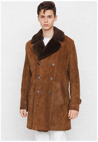 VINTAGE BROWN ALBACKEN SHEARLING SHERPA COAT
