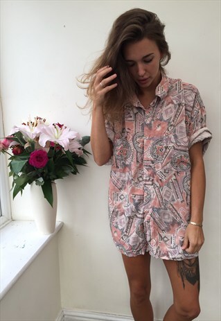 CRAZY PATTERN OVERSIZED UNISEX RETRO VINTAGE FESTIVAL SHIRT