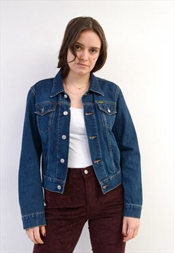 Vintage Diesel Women's S Denim Trucker Jacket Blue Jeans