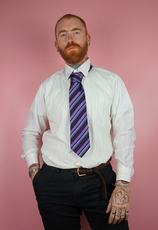 VINTAGE 1990S PURPLE STRIPPED TIE