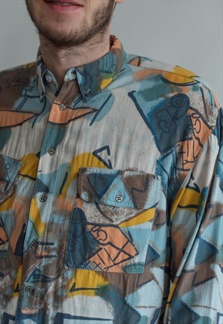 VINTAGE 80S WATERCOLOR SHIRT