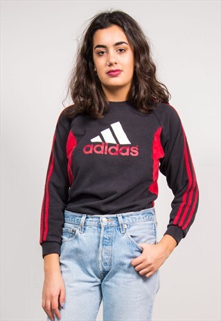 VINTAGE 90'S BLACK ADIDAS SWEATSHIRT JUMPER