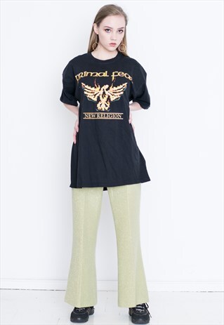VINTAGE BLACK METALLIC ROCK RETRO T-SHIRT
