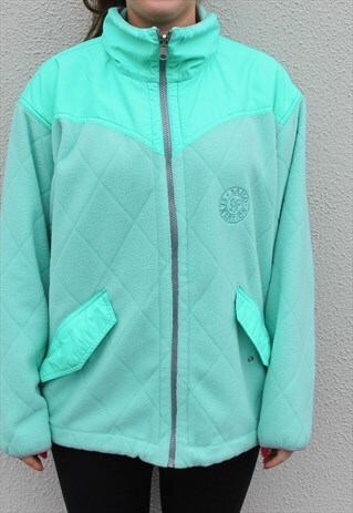 VINTAGE FLEECE TEAL BLUE SIZE WOMEN'S MEDIUM