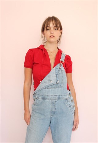 VINTAGE 90S RED MOSCHINO SHORT SLEEVE HOODIE SWEATER