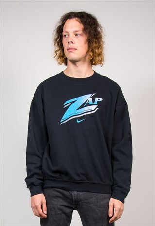 90'S RETRO NIKE ZAP BLACK SWEATSHIRT JUMPER