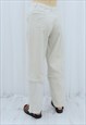 90S VINTAGE CREAM HIGH WAISTED DETACHABLE TROUSERS