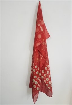 Vintage 90's Burnt Orange Patterned Sheer Rectangle Scarf