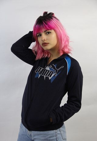 VINTAGE PUMA NAVY SPORTS JACKET
