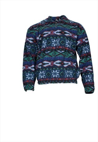 BLUE AZTEC PRINT FLEECE
