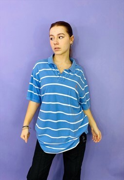 Vintage 90s Ralph Lauren Embroidered Striped Polo Shirt