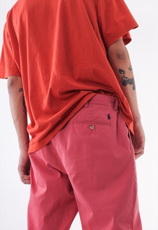 VINTAGE POLO RALPH LAUREN CHINO PANTS TROUSERS PINK