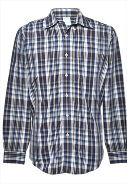 Brooks Brothers Pale Yellow & Blue Checked Shirt - M